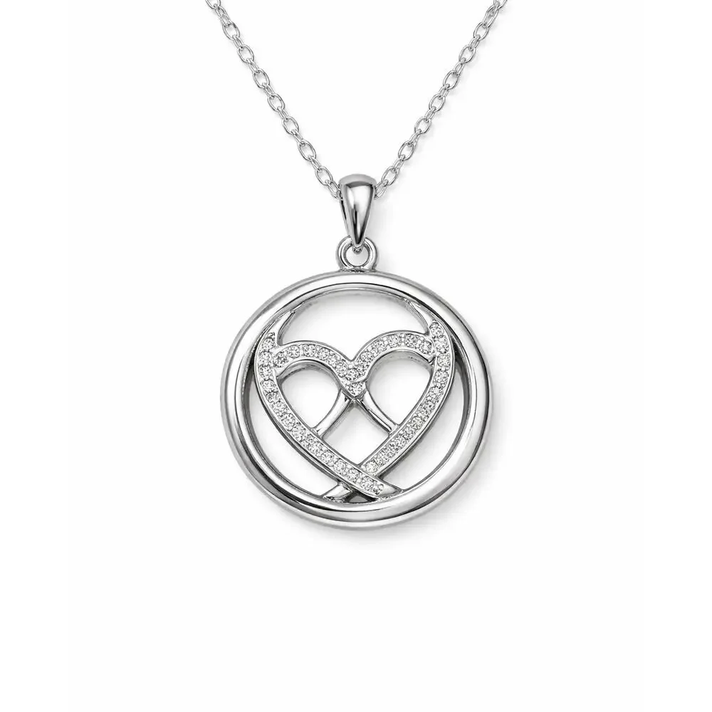 Footnotes sterling silver friendship necklace interlocking hearts pendant friend